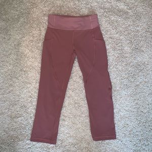 Blush pink lulu capris